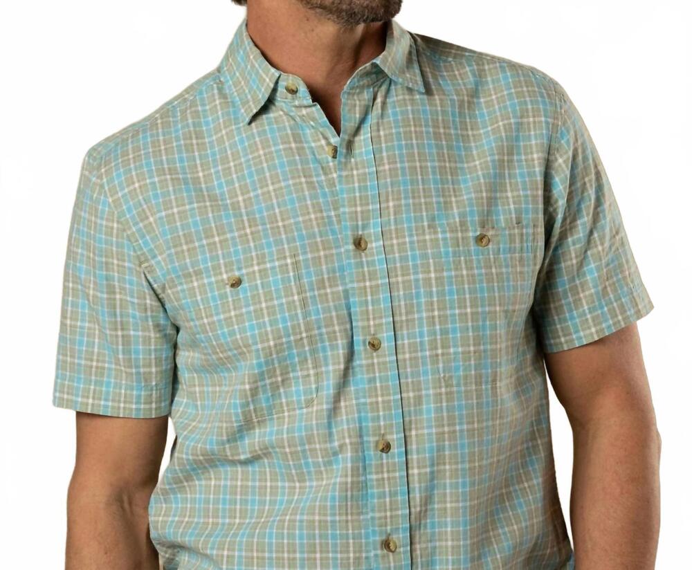 NEW DUCK HEAD cotton slub sport shirt in pryce plaid sage